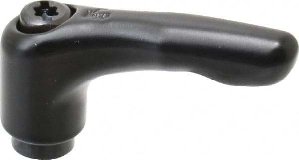 KIPP - 1/4-20, 0.51" Hub Diam, Zinc Die Cast (Steel Components) Tapped Adjustable Clamping Lever - 1.85" OAL, 1.22" High, 0.35" Hole Depth - Exact Tooling