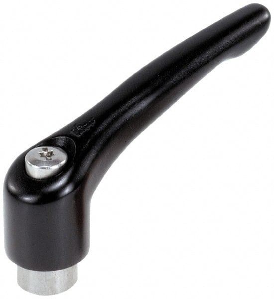 KIPP - 5/16-18, 0.73" Hub Diam, Zinc Die Cast (Stainless Steel Components) Tapped Adjustable Clamping Lever - 2.93" OAL, 1.67" High, 0.47" Hole Depth - Exact Tooling