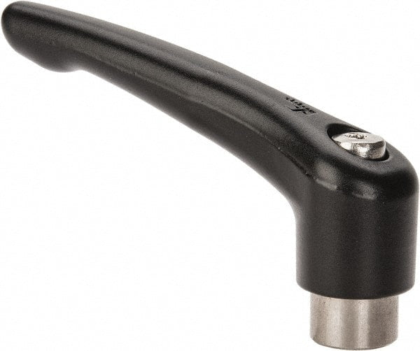 KIPP - 5/16-18, 0.83" Hub Diam, Zinc Die Cast (Stainless Steel Components) Tapped Adjustable Clamping Lever - 3.58" OAL, 2.15" High, 0.55" Hole Depth - Exact Tooling