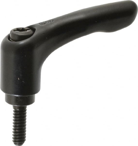 KIPP - #10-24, 0.55" Hub Diam, Zinc Die Cast (Steel Components) Threaded Stud Adjustable Clamping Lever - 0.59" Stud Length, 1.85" OAL, 1.22" High - Exact Tooling