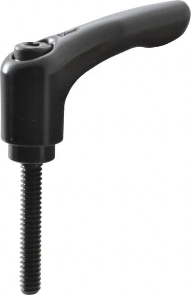 KIPP - #10-24, 0.55" Hub Diam, Zinc Die Cast (Steel Components) Threaded Stud Adjustable Clamping Lever - 1.18" Stud Length, 1.85" OAL, 1.22" High - Exact Tooling