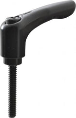 KIPP - #10-24, 0.55" Hub Diam, Zinc Die Cast (Steel Components) Threaded Stud Adjustable Clamping Lever - 1.18" Stud Length, 1.85" OAL, 1.22" High - Exact Tooling
