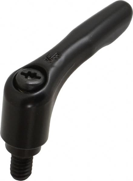 KIPP - 1/4-20, 0.55" Hub Diam, Zinc Die Cast (Steel Components) Threaded Stud Adjustable Clamping Lever - 0.39" Stud Length, 1.85" OAL, 1.22" High - Exact Tooling
