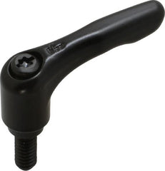 KIPP - 1/4-20, 0.55" Hub Diam, Zinc Die Cast (Steel Components) Threaded Stud Adjustable Clamping Lever - 0.59" Stud Length, 1.85" OAL, 1.22" High - Exact Tooling