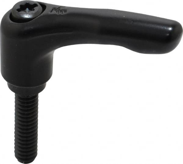 KIPP - 1/4-20, 0.55" Hub Diam, Zinc Die Cast (Steel Components) Threaded Stud Adjustable Clamping Lever - 0.98" Stud Length, 1.85" OAL, 1.22" High - Exact Tooling