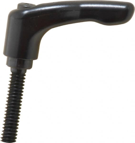 KIPP - 1/4-20, 0.55" Hub Diam, Zinc Die Cast (Steel Components) Threaded Stud Adjustable Clamping Lever - 1.18" Stud Length, 1.85" OAL, 1.22" High - Exact Tooling