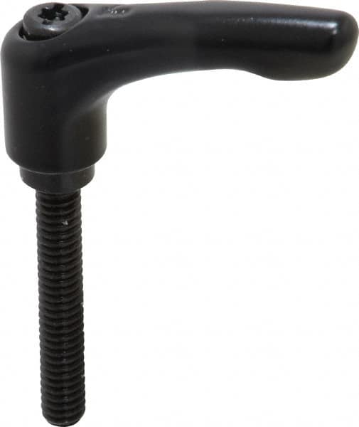 KIPP - 1/4-20, 0.55" Hub Diam, Zinc Die Cast (Steel Components) Threaded Stud Adjustable Clamping Lever - 1.57" Stud Length, 1.85" OAL, 1.22" High - Exact Tooling