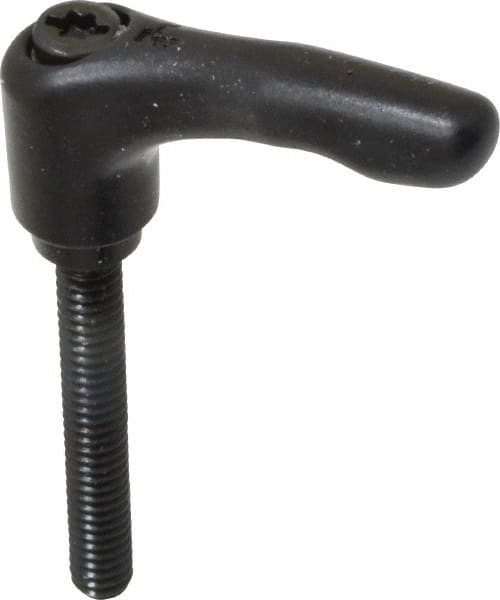 KIPP - 1/4-20, 0.55" Hub Diam, Zinc Die Cast (Steel Components) Threaded Stud Adjustable Clamping Lever - 1.77" Stud Length, 1.85" OAL, 1.22" High - Exact Tooling