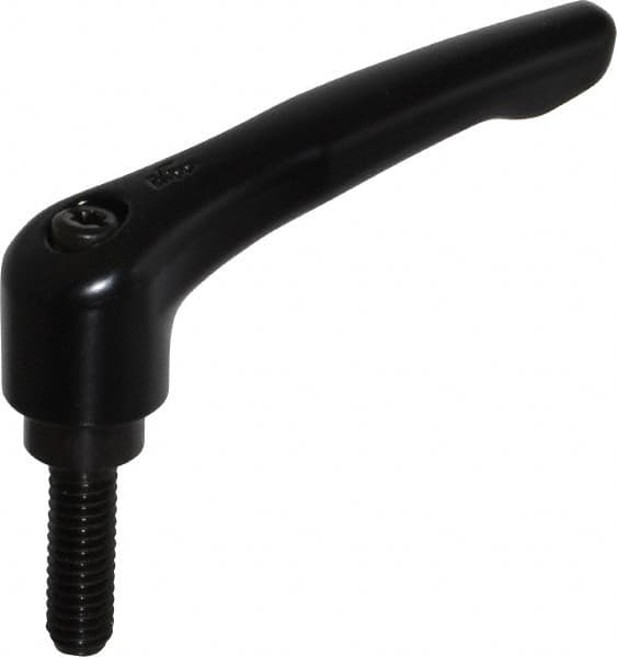 KIPP - 5/16-18, 0.73" Hub Diam, Zinc Die Cast (Steel Components) Threaded Stud Adjustable Clamping Lever - 0.98" Stud Length, 2.93" OAL, 1.67" High - Exact Tooling