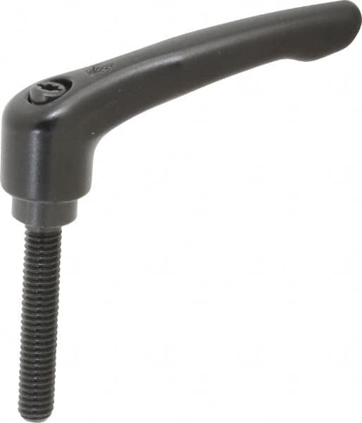 KIPP - 5/16-18, 0.73" Hub Diam, Zinc Die Cast (Steel Components) Threaded Stud Adjustable Clamping Lever - 1.77" Stud Length, 2.93" OAL, 1.67" High - Exact Tooling