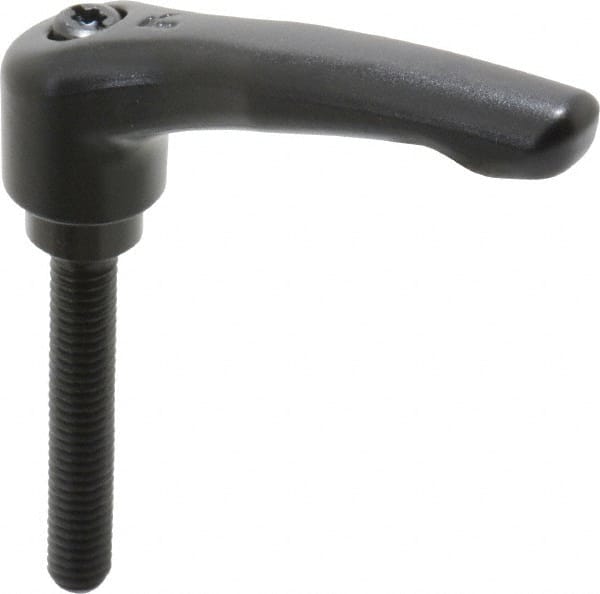 KIPP - 5/16-18, 0.73" Hub Diam, Zinc Die Cast (Steel Components) Threaded Stud Adjustable Clamping Lever - 1.97" Stud Length, 2.93" OAL, 1.67" High - Exact Tooling
