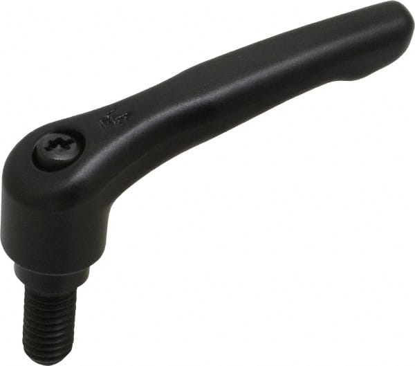 KIPP - 3/8-16, 0.73" Hub Diam, Zinc Die Cast (Steel Components) Threaded Stud Adjustable Clamping Lever - 0.79" Stud Length, 2.93" OAL, 1.67" High - Exact Tooling