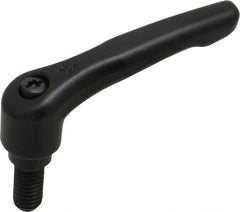 KIPP - 3/8-16, 0.73" Hub Diam, Zinc Die Cast (Steel Components) Threaded Stud Adjustable Clamping Lever - 0.79" Stud Length, 2.93" OAL, 1.67" High - Exact Tooling