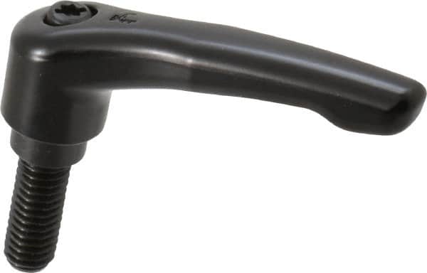 KIPP - 3/8-16, 0.73" Hub Diam, Zinc Die Cast (Steel Components) Threaded Stud Adjustable Clamping Lever - 0.98" Stud Length, 2.93" OAL, 1.67" High - Exact Tooling