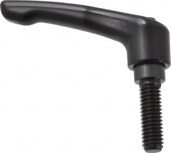 KIPP - 3/8-16, 0.73" Hub Diam, Zinc Die Cast (Steel Components) Threaded Stud Adjustable Clamping Lever - 1.18" Stud Length, 2.93" OAL, 1.67" High - Exact Tooling