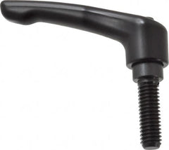 KIPP - 3/8-16, 0.73" Hub Diam, Zinc Die Cast (Steel Components) Threaded Stud Adjustable Clamping Lever - 1.18" Stud Length, 2.93" OAL, 1.67" High - Exact Tooling