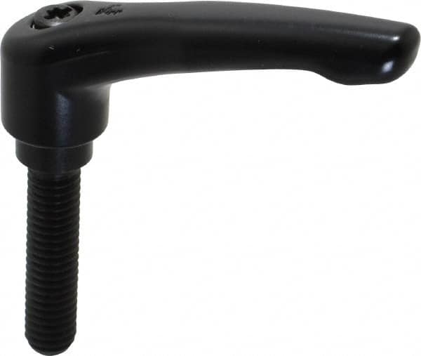 KIPP - 3/8-16, 0.73" Hub Diam, Zinc Die Cast (Steel Components) Threaded Stud Adjustable Clamping Lever - 1.57" Stud Length, 2.93" OAL, 1.67" High - Exact Tooling