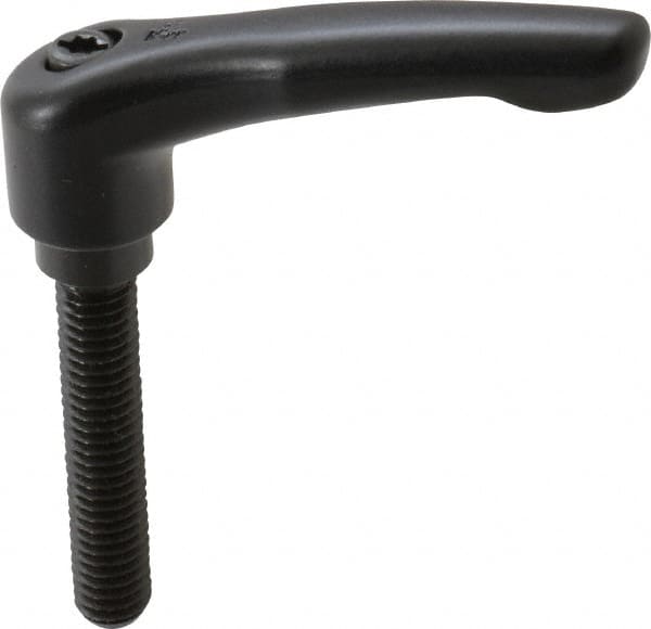 KIPP - 3/8-16, 0.73" Hub Diam, Zinc Die Cast (Steel Components) Threaded Stud Adjustable Clamping Lever - 1.97" Stud Length, 2.93" OAL, 1.67" High - Exact Tooling