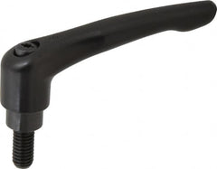 KIPP - 3/8-16, 0.83" Hub Diam, Zinc Die Cast (Steel Components) Threaded Stud Adjustable Clamping Lever - 0.79" Stud Length, 3.58" OAL, 2.15" High - Exact Tooling