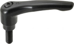 KIPP - 3/8-16, 0.83" Hub Diam, Zinc Die Cast (Steel Components) Threaded Stud Adjustable Clamping Lever - 0.98" Stud Length, 3.58" OAL, 2.15" High - Exact Tooling