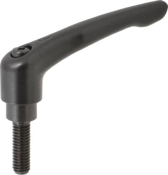 KIPP - 3/8-16, 0.83" Hub Diam, Zinc Die Cast (Steel Components) Threaded Stud Adjustable Clamping Lever - 1.18" Stud Length, 3.58" OAL, 2.15" High - Exact Tooling