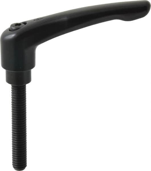 KIPP - 3/8-16, 0.83" Hub Diam, Zinc Die Cast (Steel Components) Threaded Stud Adjustable Clamping Lever - 2.36" Stud Length, 3.58" OAL, 2.15" High - Exact Tooling