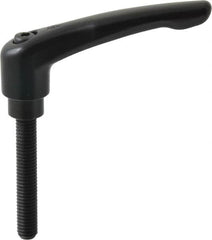 KIPP - 3/8-16, 0.83" Hub Diam, Zinc Die Cast (Steel Components) Threaded Stud Adjustable Clamping Lever - 2.36" Stud Length, 3.58" OAL, 2.15" High - Exact Tooling