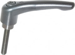 KIPP - 3/8-16, 1.06" Hub Diam, Zinc Die Cast (Steel Components) Threaded Stud Adjustable Clamping Lever - 1.97" Stud Length, 4.29" OAL, 2.48" High - Exact Tooling