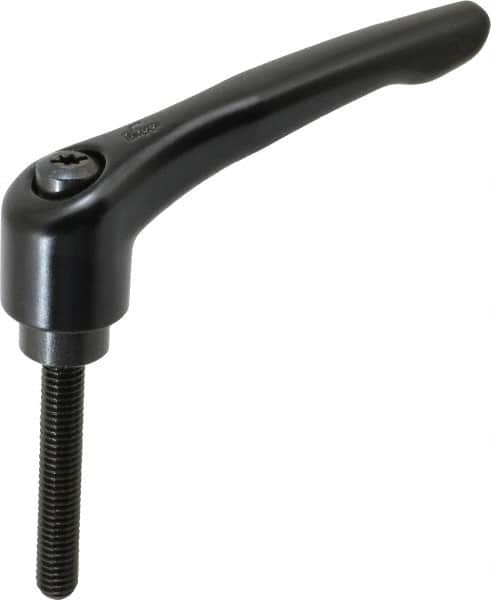 KIPP - 3/8-16, 1.06" Hub Diam, Zinc Die Cast (Steel Components) Threaded Stud Adjustable Clamping Lever - 2.36" Stud Length, 4.29" OAL, 2.48" High - Exact Tooling