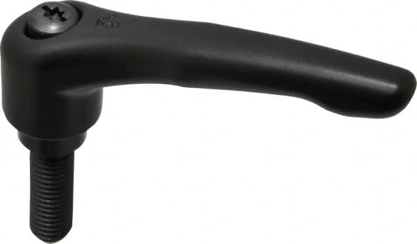 KIPP - 1/2-13, 1.06" Hub Diam, Zinc Die Cast (Steel Components) Threaded Stud Adjustable Clamping Lever - 1.57" Stud Length, 4.29" OAL, 2.48" High - Exact Tooling