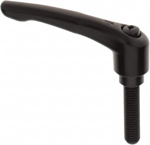 KIPP - 1/2-13, 1.06" Hub Diam, Zinc Die Cast (Steel Components) Threaded Stud Adjustable Clamping Lever - 1.97" Stud Length, 4.29" OAL, 2.48" High - Exact Tooling