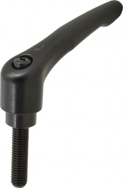 KIPP - 1/2-13, 1.22" Hub Diam, Zinc Die Cast (Steel Components) Threaded Stud Adjustable Clamping Lever - 1.97" Stud Length, 4.96" OAL, 2.87" High - Exact Tooling