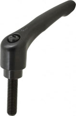 KIPP - 1/2-13, 1.22" Hub Diam, Zinc Die Cast (Steel Components) Threaded Stud Adjustable Clamping Lever - 1.97" Stud Length, 4.96" OAL, 2.87" High - Exact Tooling