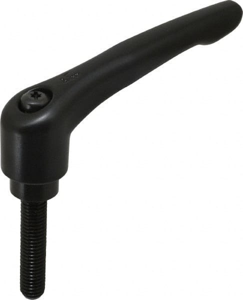 KIPP - 1/2-13, 1.22" Hub Diam, Zinc Die Cast (Steel Components) Threaded Stud Adjustable Clamping Lever - 2.36" Stud Length, 4.96" OAL, 2.87" High - Exact Tooling