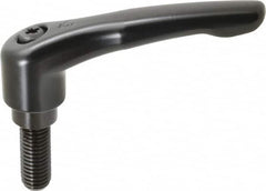 KIPP - 5/8-11, 1.22" Hub Diam, Zinc Die Cast (Steel Components) Threaded Stud Adjustable Clamping Lever - 1.57" Stud Length, 4.96" OAL, 2.87" High - Exact Tooling