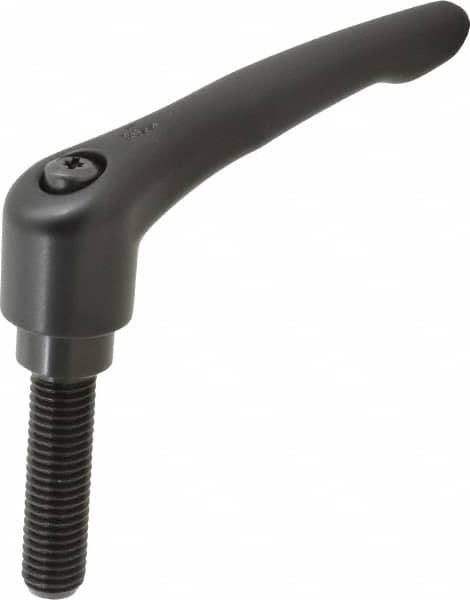 KIPP - 5/8-11, 1.22" Hub Diam, Zinc Die Cast (Steel Components) Threaded Stud Adjustable Clamping Lever - 2.36" Stud Length, 4.96" OAL, 2.87" High - Exact Tooling