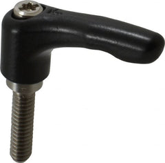 KIPP - 1/4-20, 0.55" Hub Diam, Zinc Die Cast (Stainless Steel Components) Threaded Stud Adjustable Clamping Lever - 0.98" Stud Length, 1.85" OAL, 1.22" High - Exact Tooling