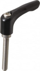 KIPP - 1/4-20, 0.55" Hub Diam, Zinc Die Cast (Stainless Steel Components) Threaded Stud Adjustable Clamping Lever - 1.57" Stud Length, 1.85" OAL, 1.22" High - Exact Tooling