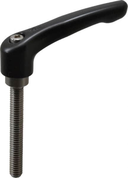 KIPP - 5/16-18, 0.73" Hub Diam, Zinc Die Cast (Stainless Steel Components) Threaded Stud Adjustable Clamping Lever - 2.36" Stud Length, 2.93" OAL, 1.67" High - Exact Tooling