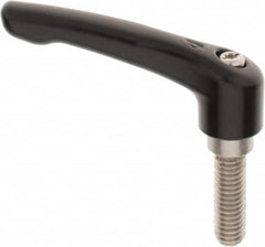 KIPP - 3/8-16, 0.73" Hub Diam, Zinc Die Cast (Stainless Steel Components) Threaded Stud Adjustable Clamping Lever - 1.18" Stud Length, 2.93" OAL, 1.67" High - Exact Tooling