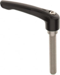 KIPP - 3/8-16, 0.73" Hub Diam, Zinc Die Cast (Stainless Steel Components) Threaded Stud Adjustable Clamping Lever - 2.36" Stud Length, 2.93" OAL, 1.67" High - Exact Tooling