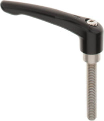KIPP - 3/8-16, 0.83" Hub Diam, Zinc Die Cast (Stainless Steel Components) Threaded Stud Adjustable Clamping Lever - 2.36" Stud Length, 3.58" OAL, 2.15" High - Exact Tooling