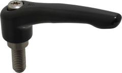KIPP - 1/2-13, 1.06" Hub Diam, Zinc Die Cast (Stainless Steel Components) Threaded Stud Adjustable Clamping Lever - 1.18" Stud Length, 4.29" OAL, 2.48" High - Exact Tooling