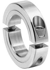 Climax Metal Products - 1-11/16" Bore, Stainless Steel, Two Piece Two Piece Split Shaft Collar - 2-3/4" Outside Diam, 11/16" Wide - Exact Tooling