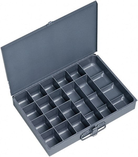 Durham - 13-3/8 Inches Wide x 2 Inches High x 9-1/4 Inches Deep Compartment Box - Steel , 17 Compartments - Exact Tooling
