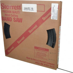Starrett - 1/4" x 250' x 0.025" Carbon Steel Band Saw Blade Coil Stock - 10 TPI, Toothed Edge, Straight Form, Raker Set, Flexible Back, No Rake Angle, Constant Pitch, Contour Cutting - Exact Tooling