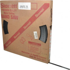 Starrett - 1/2" x 250' x 0.025" Carbon Steel Band Saw Blade Coil Stock - 10 TPI, Toothed Edge, Straight Form, Raker Set, Flexible Back, No Rake Angle, Constant Pitch, Contour Cutting - Exact Tooling