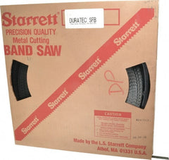 Starrett - 1/2" x 250' x 0.025" Carbon Steel Band Saw Blade Coil Stock - 24 TPI, Toothed Edge, Straight Form, Wavy Set, Flexible Back, No Rake Angle, Constant Pitch, Contour Cutting - Exact Tooling
