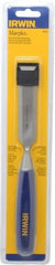 Irwin - 10-3/4" OAL x 1" Blade Width Wood Chisel - Polypropylene Handle - Exact Tooling