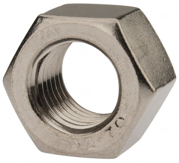 Value Collection - M16x2.00 Metric Coarse Stainless Steel Right Hand Heavy Hex Nut - 24mm Across Flats, 16mm High, Uncoated - Exact Tooling